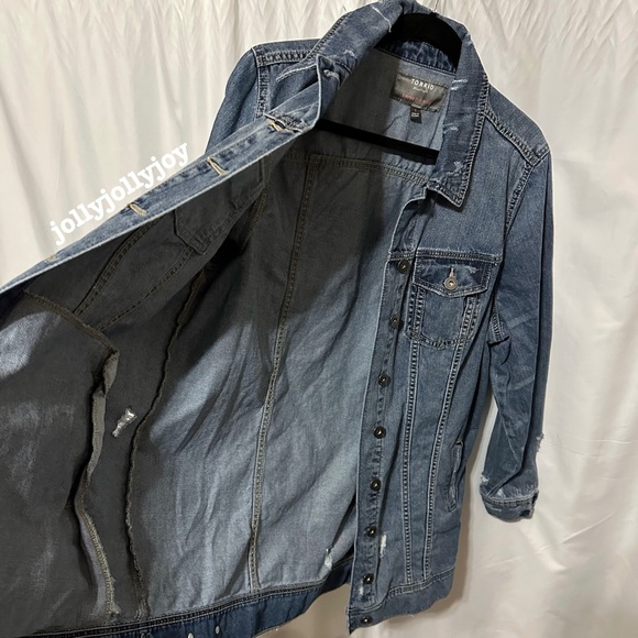 NWOT Torrid Medium Wash Longline Distressed Denim Jacket 1X - Picture 8 of 10
